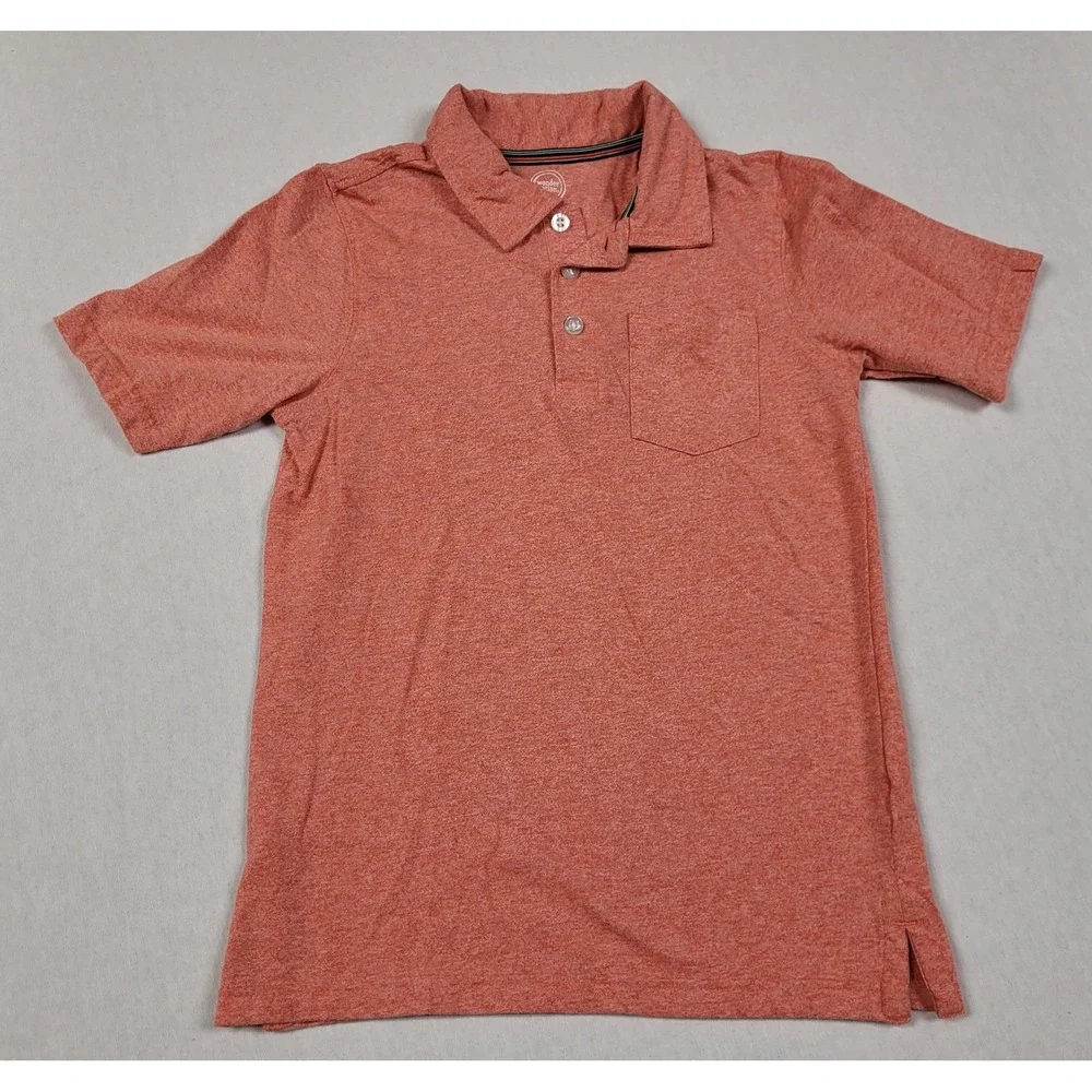 Wonder Nation Boy's Heathered Orange Short Sleeve Polo Shirt Size M (8)